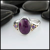 Custom Ruby Zoisite and Purple Sapphire Ring