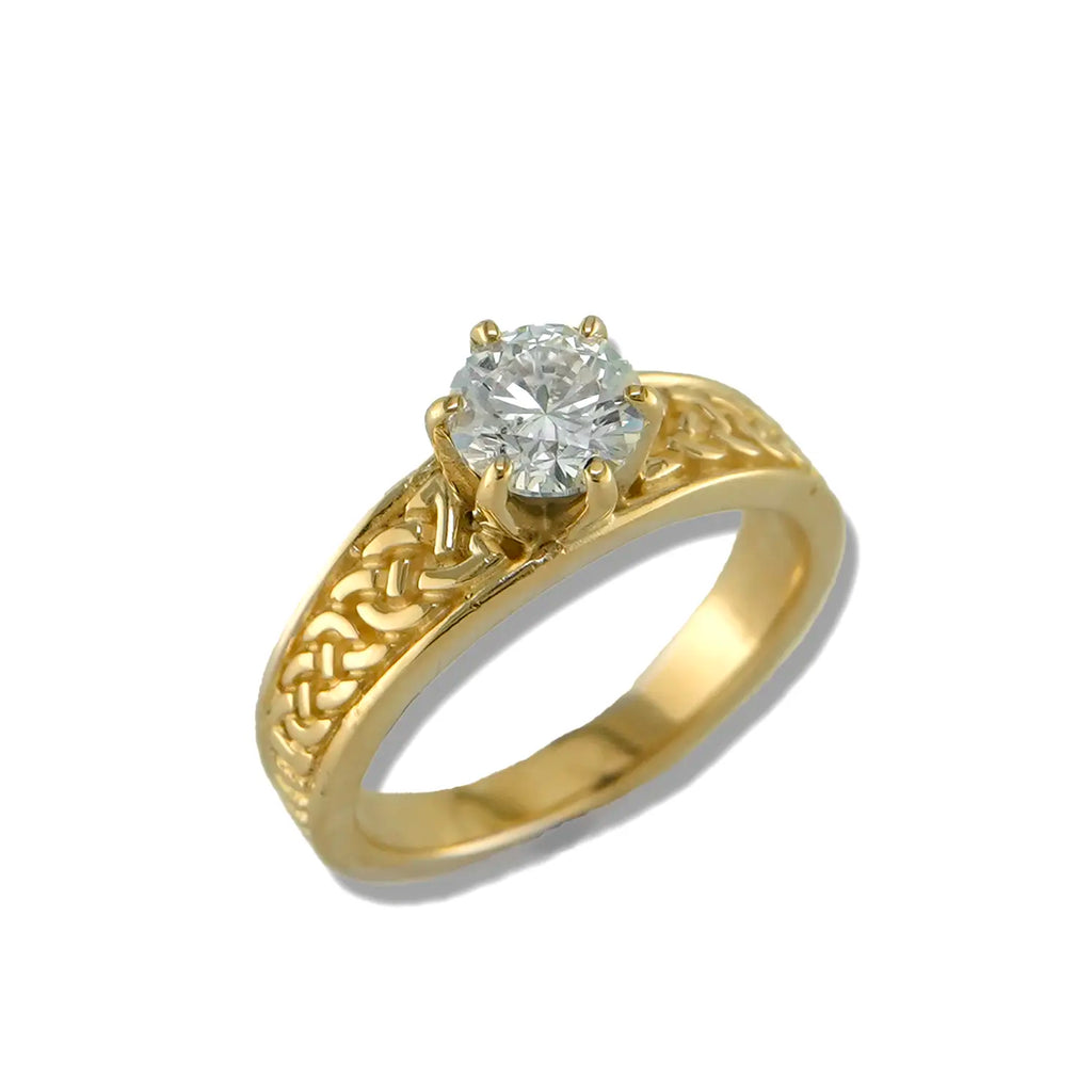 Lab Diamond Tapered Knot Ring