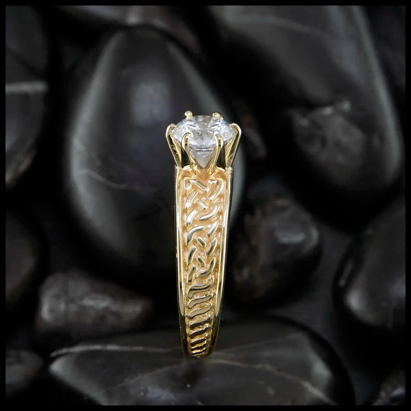 Lab Diamond Tapered Knot Ring