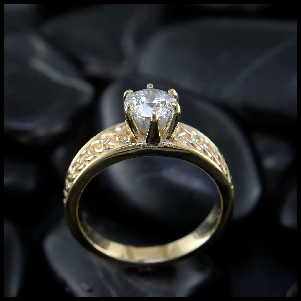 Lab Diamond Tapered Knot Ring