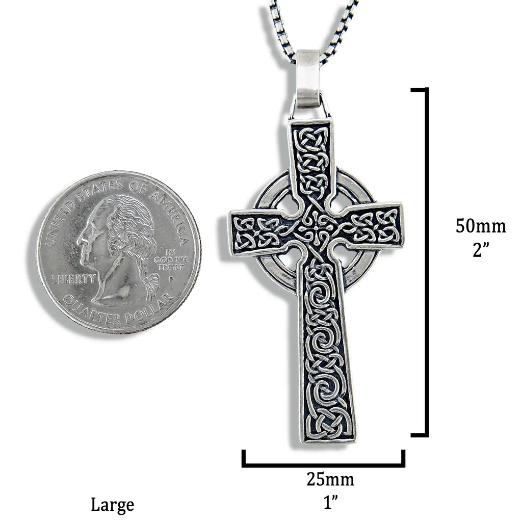 Sterling Silver Adomnan Celtic Cross Pendant