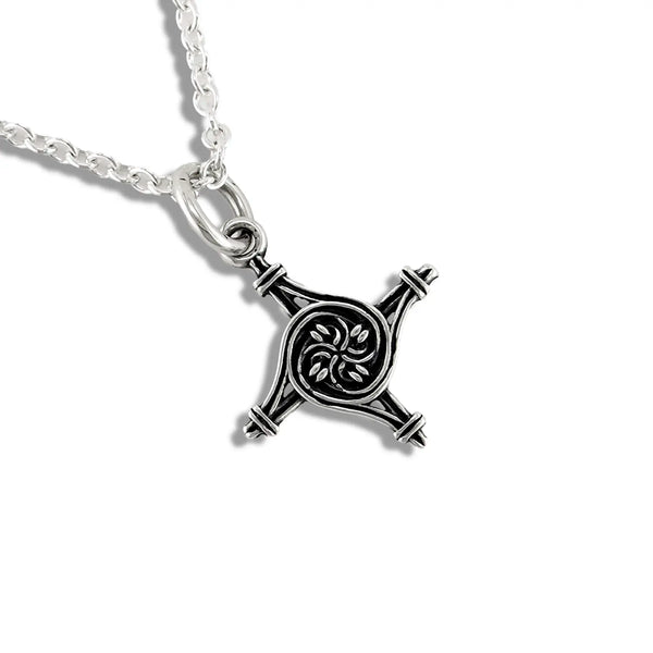Extra Small St. Brigid's Spiral Cross in Silver