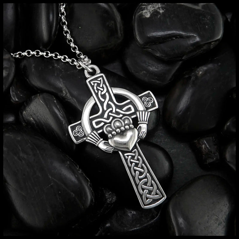Sterling Silver Claddagh Celtic Cross Pendants