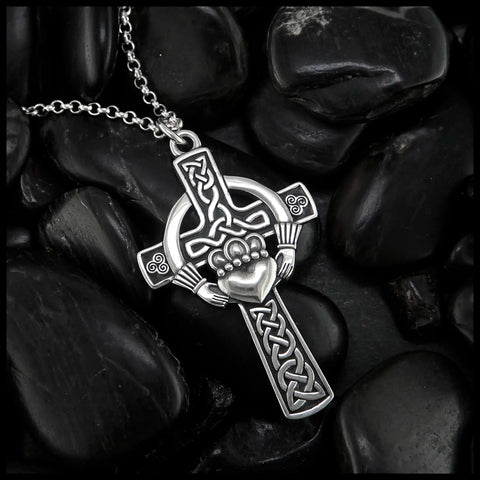 Sterling Silver Claddagh Celtic Cross Pendants