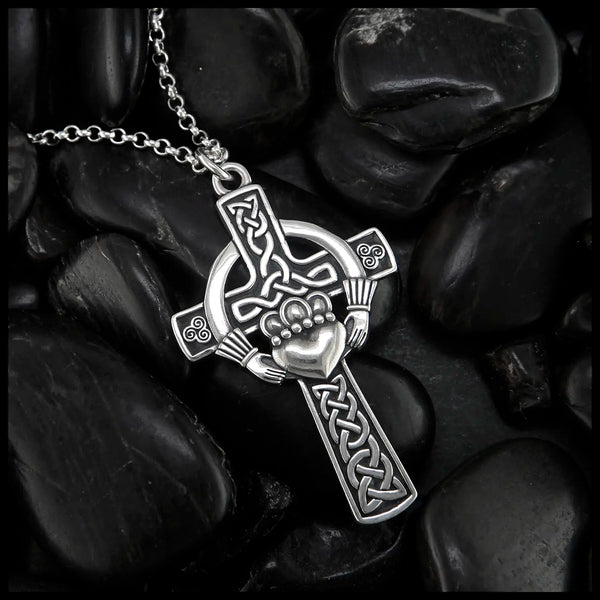 Sterling Silver Claddagh Celtic Cross Pendants