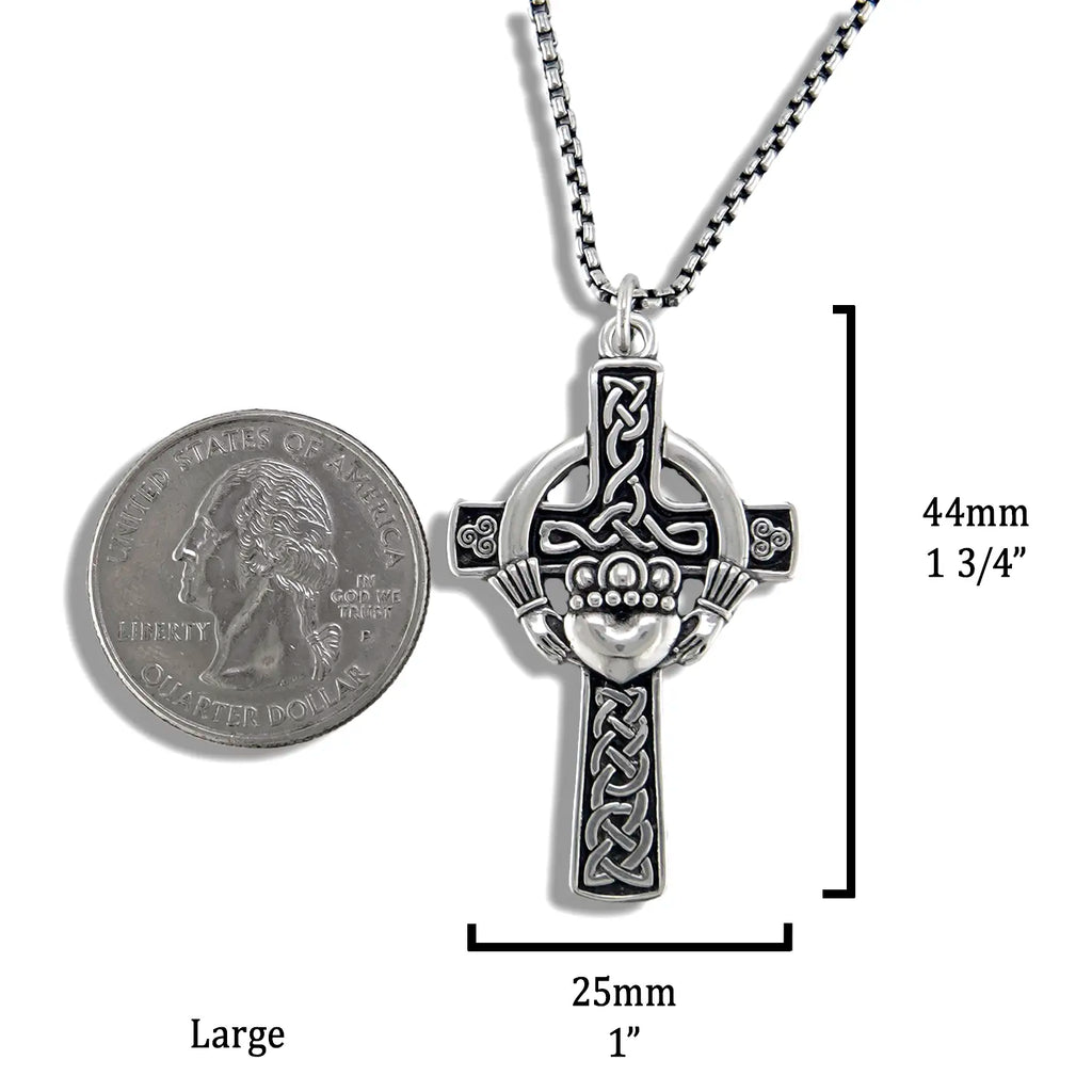Sterling Silver Claddagh Celtic Cross Pendants