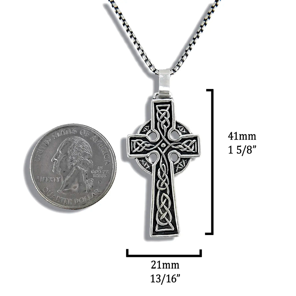 Sterling Silver St Patrick's Celtic Cross Pendant