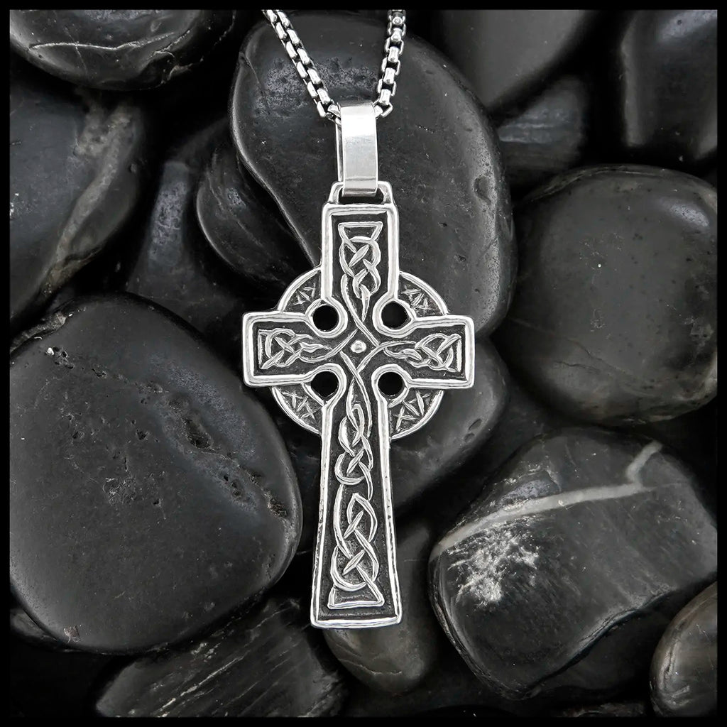 Sterling Silver St Patrick's Celtic Cross Pendant