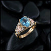 Aquamarine Celtic Trinity Frame Ring