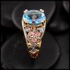 Aquamarine Celtic Trinity Frame Ring