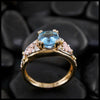 Aquamarine Celtic Trinity Frame Ring