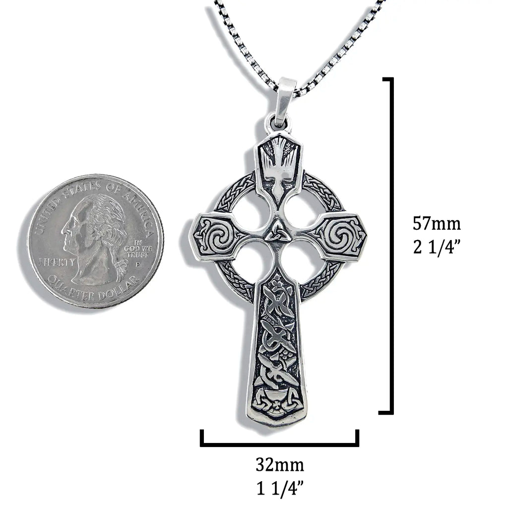 Trinity Celtic Cross Pendant in Sterling Silver