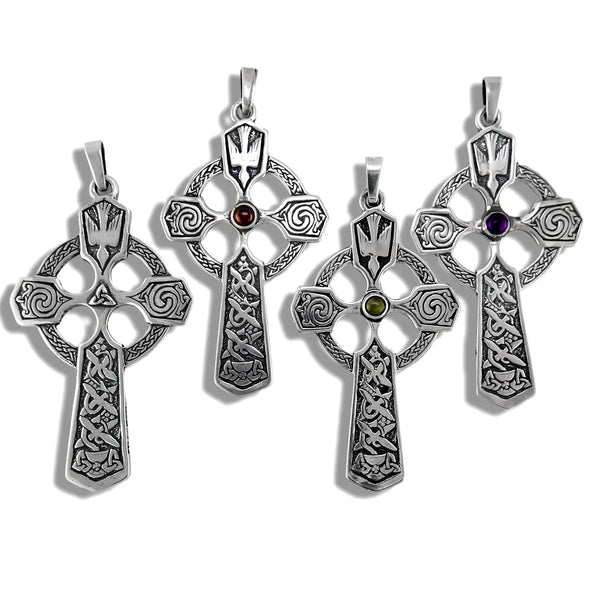 Trinity Celtic Cross Pendant in Sterling Silver