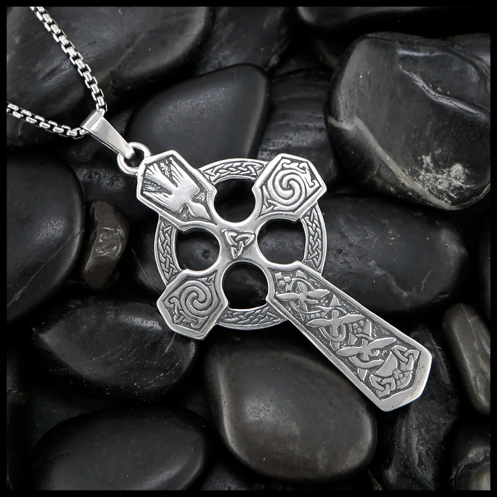 Trinity Celtic Cross Pendant in Sterling Silver