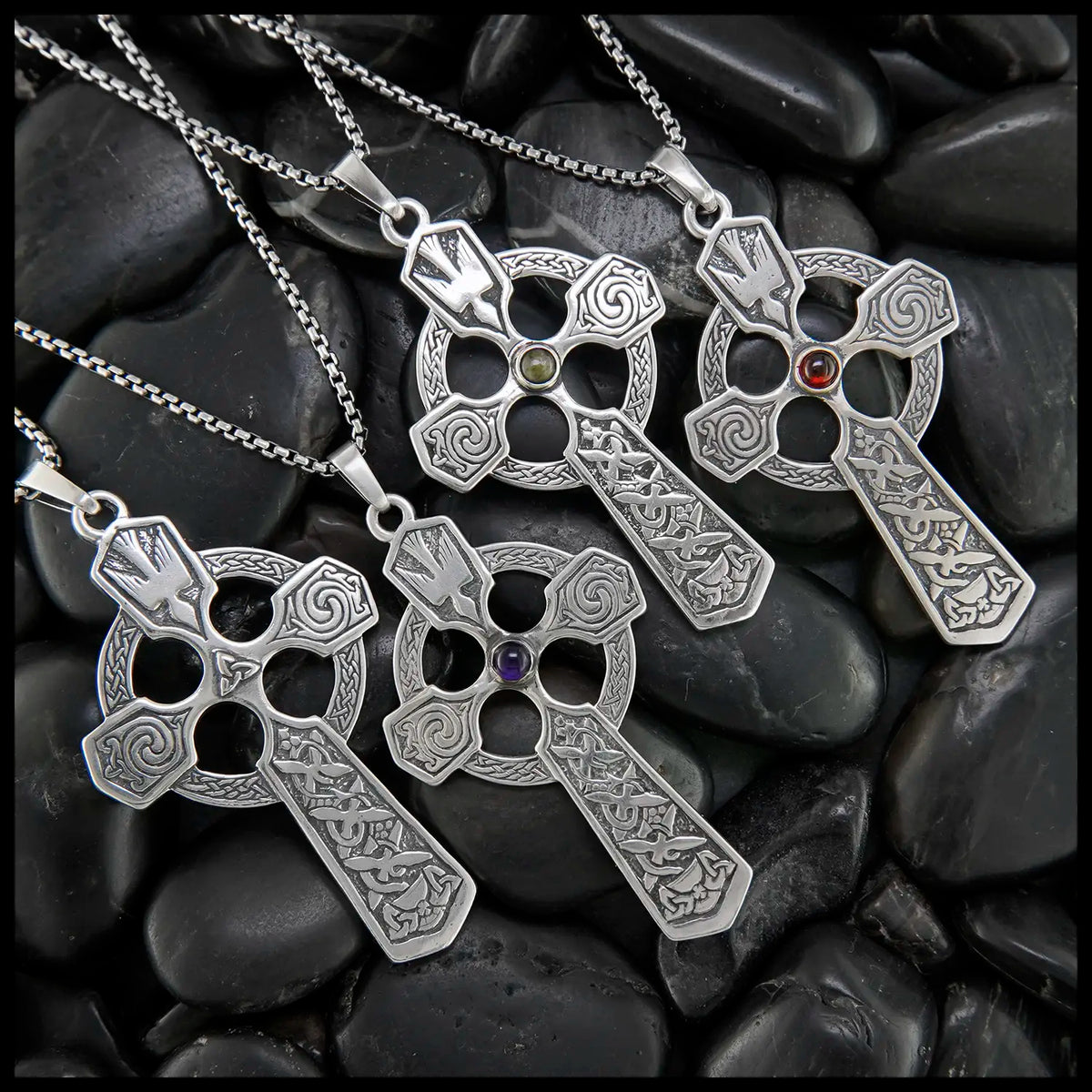 Trinity Celtic Cross Pendant | Dove & Trinity Knot Sterling Silver Trinity Celtic Cross Pendant | Dove & Trinity Knot Sterling Silver