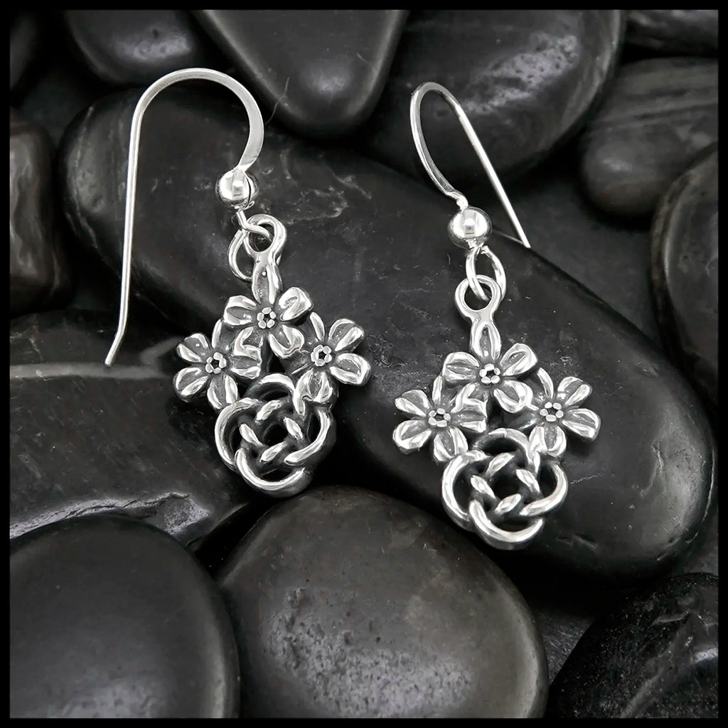 Josephine's Forget Me Knot Drop Earrings in Sterling Silver