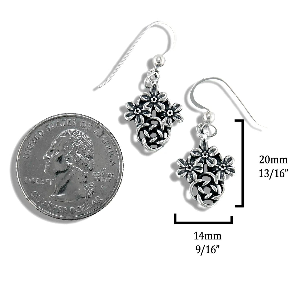Josephine's Forget Me Knot Drop Earrings in Sterling Silver
