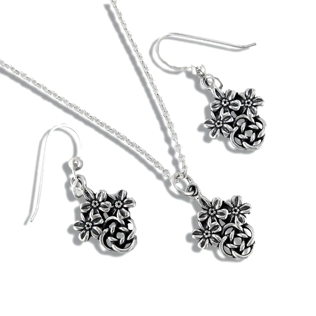 Josephine's Forget Me Knot Pendant and Earring Set in Sterling Silver