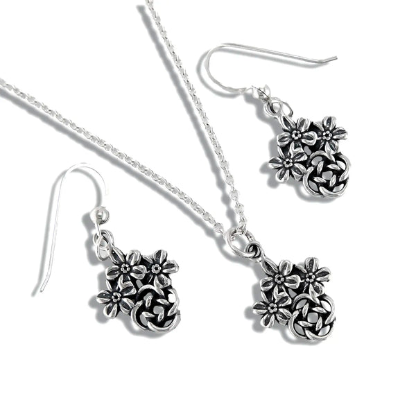 Josephine's Forget Me Knot Pendant and Earring Set in Sterling Silver