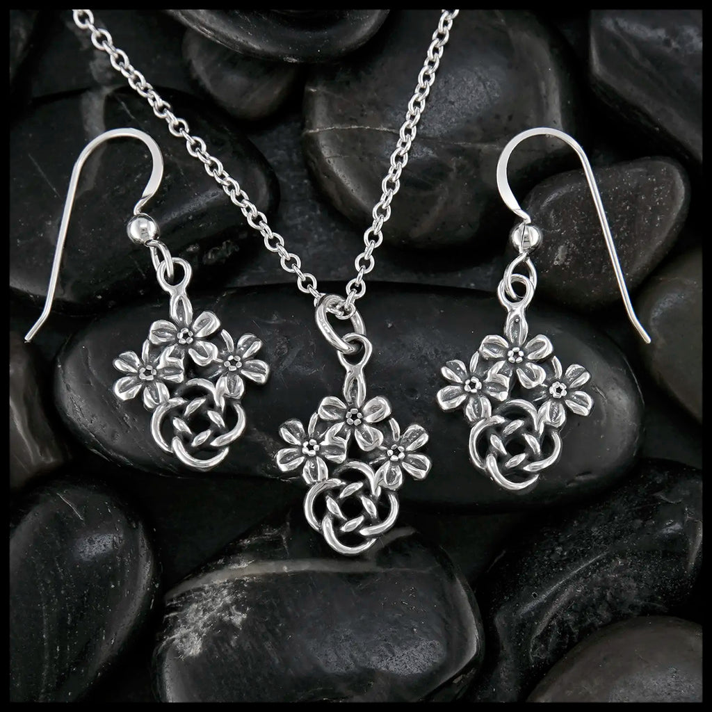 Josephine's Forget Me Knot Pendant and Earring Set in Sterling Silver