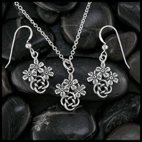 Josephine's Forget Me Knot Pendant and Earring Set in Sterling Silver