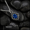 Weaving Celtic Birthstone Pendant in Sterling Silver- September