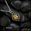 Weaving Celtic Birthstone Pendant in Sterling Silver- November
