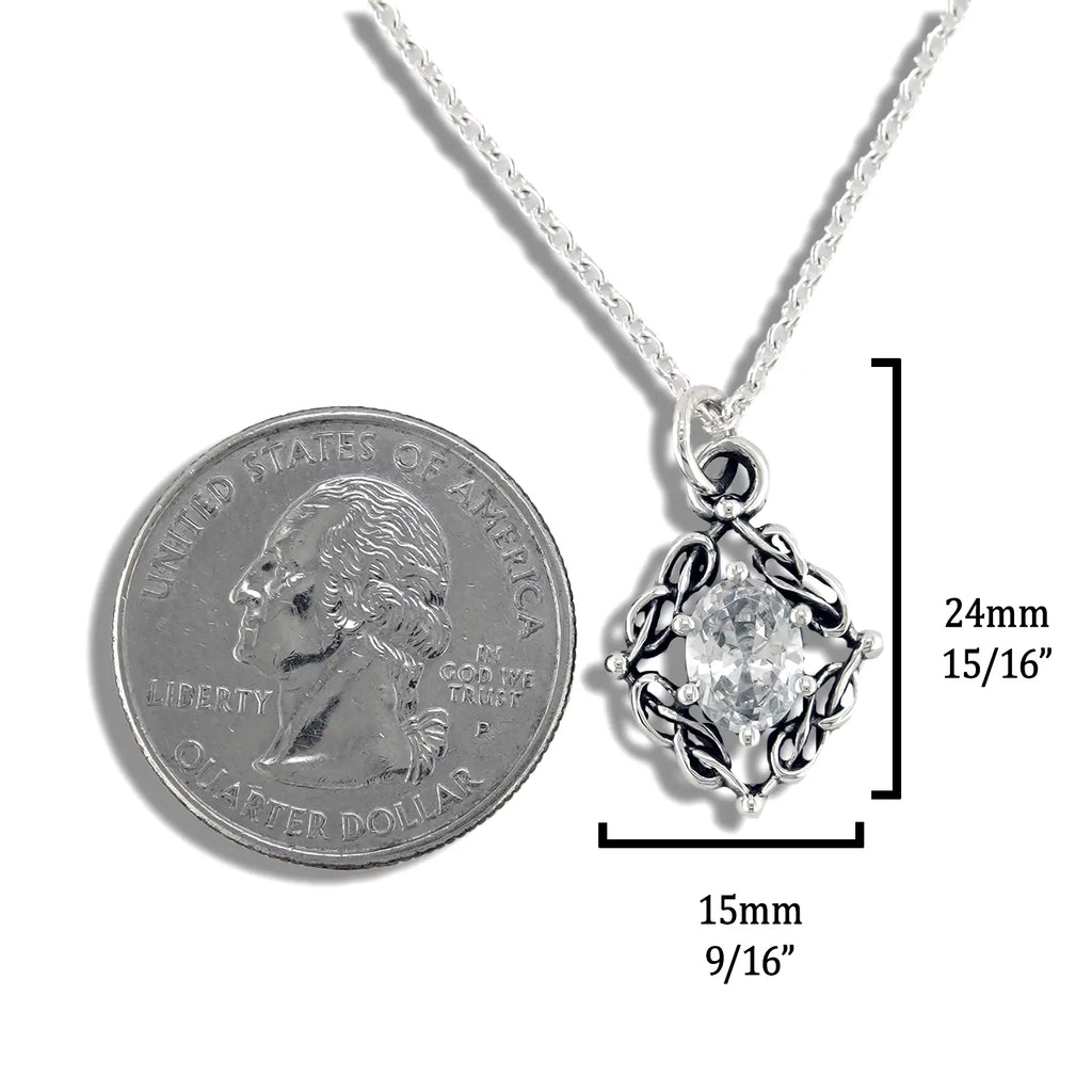 Weaving Celtic Birthstone Pendant in Sterling Silver