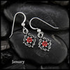 Woven Celtic Birthstone Drop Earrings in Sterling Silver