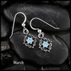 Woven Celtic Birthstone Drop Earrings in Sterling Silver