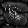 Woven Celtic Birthstone Drop Earrings in Sterling Silver