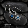 Woven Celtic Birthstone Drop Earrings in Sterling Silver
