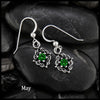 Woven Celtic Birthstone Drop Earrings in Sterling Silver