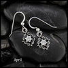 Woven Celtic Birthstone Drop Earrings in Sterling Silver
