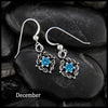 Woven Celtic Birthstone Drop Earrings in Sterling Silver