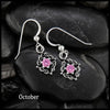 Woven Celtic Birthstone Drop Earrings in Sterling Silver