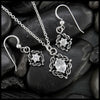 Woven Celtic Birthstone Pendant and Earring Set in Sterling Silver