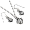 Woven Celtic Birthstone Pendant and Earring Set in Sterling Silver