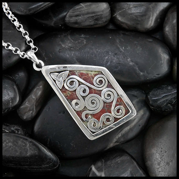 Custom Bloodstone Spirals Pendant