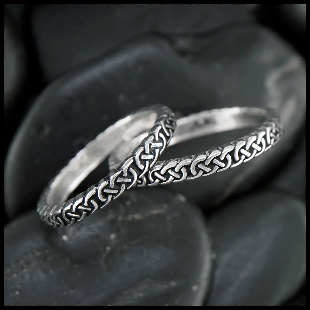 Dainty Josephine's Knot Stacking Ring in Silver