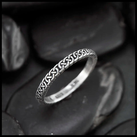Dainty Josephine's Knot Stacking Ring in Silver