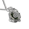 Moss Agate Garden Snail Pendant in Sterling Silver