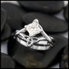 Celtic Trinity Knot Princess Cut Diamond Interlocking Wedding Ring Set