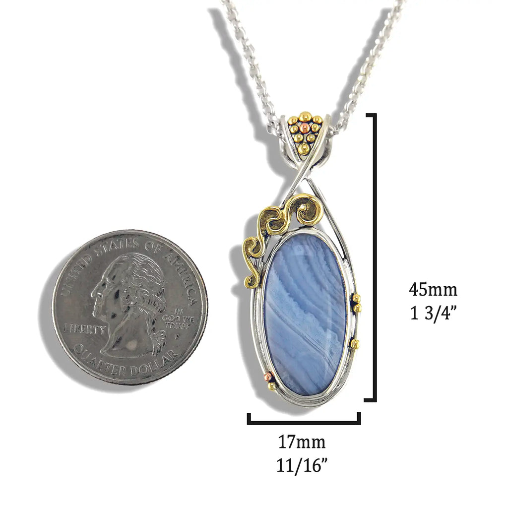 Summer Skies Custom Blue Lace Agate Pendant 