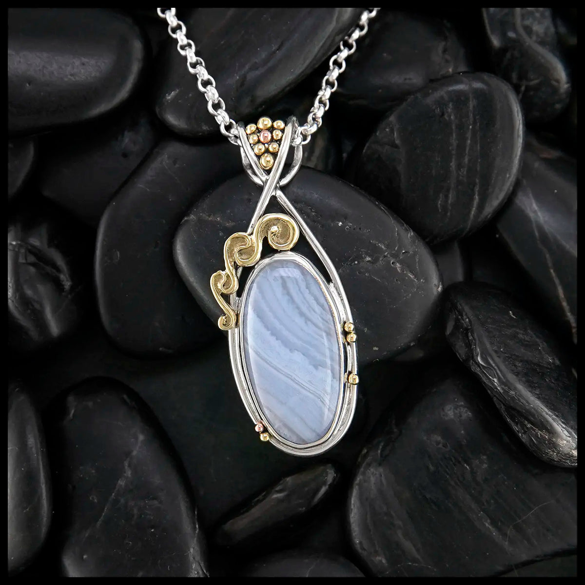 Summer Skies Custom Blue Lace Agate Pendant – Walker Metalsmiths