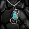 Oblique Turquoise Custom Pendant in Sterling Silver