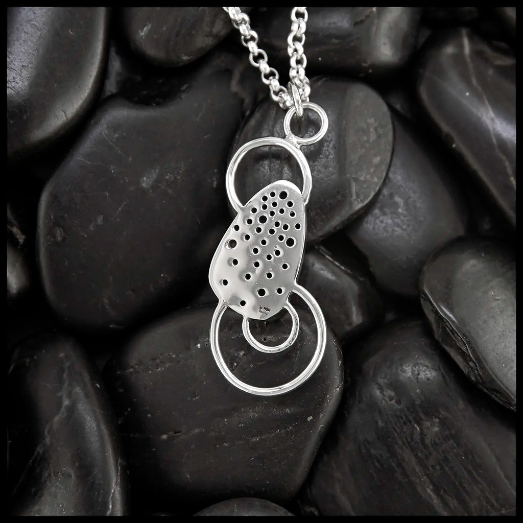 Oblique Turquoise Custom Pendant in Sterling Silver