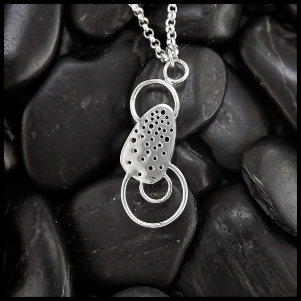 Oblique Turquoise Custom Pendant in Sterling Silver
