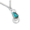 Oblique Turquoise Custom Pendant in Sterling Silver