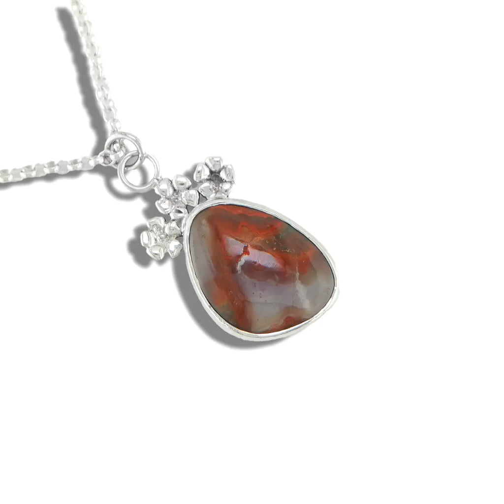 Blooming Plume Agate Pendant